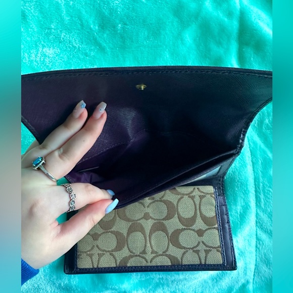 Coach Tri-fold Wallet with Removable Checkbook Cover - Picture 7 of 10